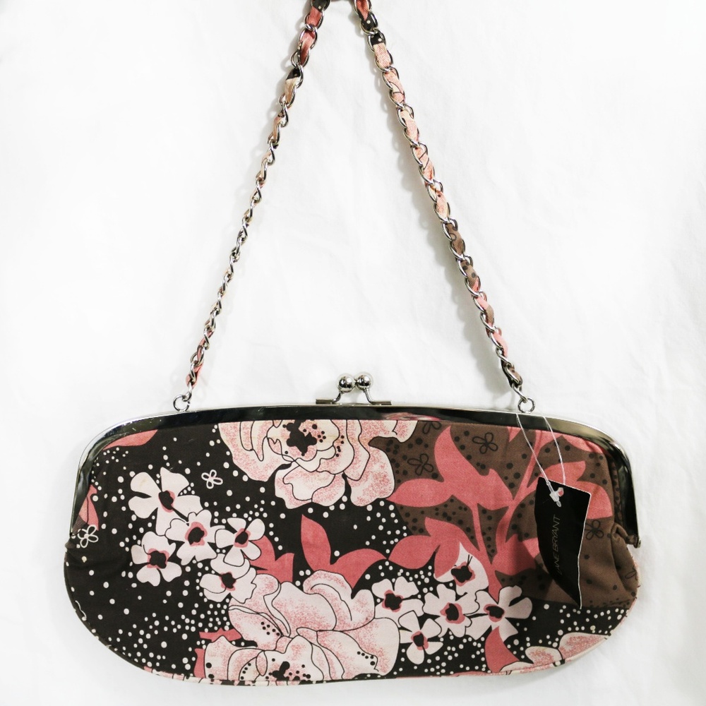 LANE BRYANT Chain Strap Fabric Flower Print Clutch